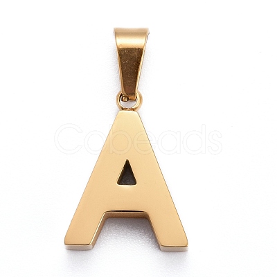 Ion Plating(IP) 304 Stainless Steel Letter Pendants STAS-H127-A-G-1