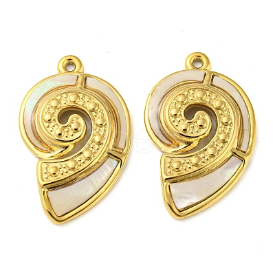 Natural Shell Pendants X-STAS-P341-01G-02-1