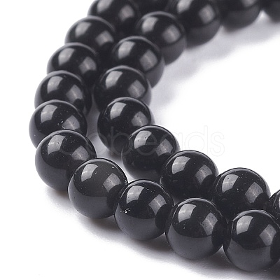 Natural Obsidian Bead Strands GSR6mmC132-1