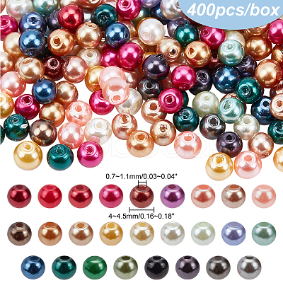 Glass Pearl Beads HY-PH0008-4mm-01M-1