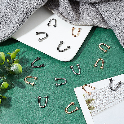 12 Sets 3 Colors Alloy Bag Side U Ring Hook DIY-WR0001-87-1
