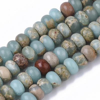 Natural Aqua Terra Jasper Beads Strands X-G-S366-013B-1