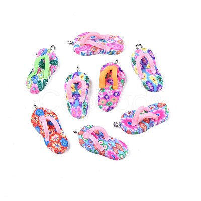 Handmade Polymer Clay Pendants X-PORC-S1007-48-1
