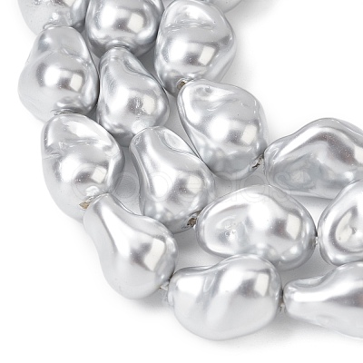 Electroplate Opaque Glass Imitation Pearl Beads Strands EGLA-H113-08B-1