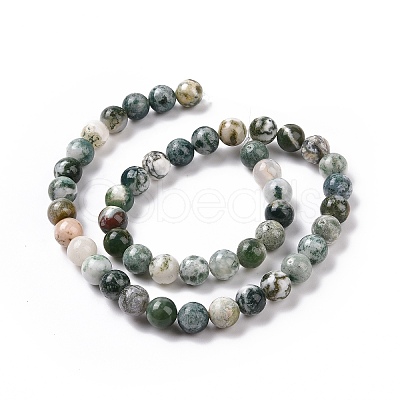 Natural Tree Agate Beads Strands G-K194-10mm-02-1