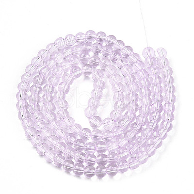 Baking Paint Transparent Glass Beads Strands DGLA-N006-6mm-05-1