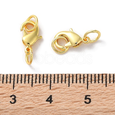 Rack Plating Brass Lobster Claw Clasps X-KK-F090-26G-01-1
