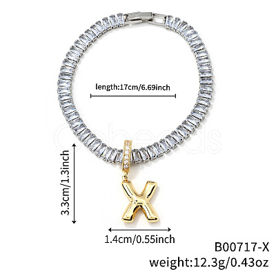 Fashionable Brass Charm Bracelets LI7211-24-1