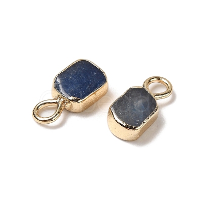 Dyed & Heated Natural Blue Aventurine Rectangle Charms G-Q169-07G-07-1