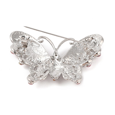 Butterfly Zinc Alloy Rhinestone Brooches for Backpack Clothes JEWB-S027-04A-1