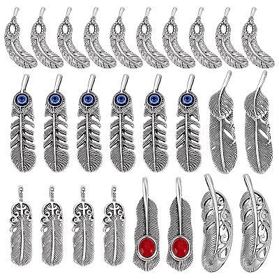 26Pcs 6 Styles Tibetan Styles Alloy Big Pendants BJEW-PH0029-17-1
