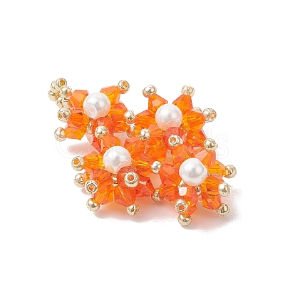 Imitate Austrian Crystal Glass & Glass Seed Beads Pendants PALLOY-MZ01060-01-1