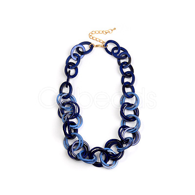 Acrylic Ring Oval Link Chain Necklaces FS-WG97EE9-01-1