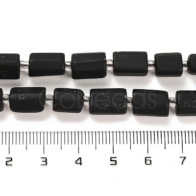 Frosted Natural Black Tourmaline Beads Strands G-G068-A26-01-1