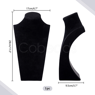Fiberboard & Flannel Neckleces Display Stands ODIS-WH0061-38B-1