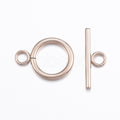 Ion Plating(IP) 304 Stainless Steel Toggle Clasps X-STAS-E127-01RG-1