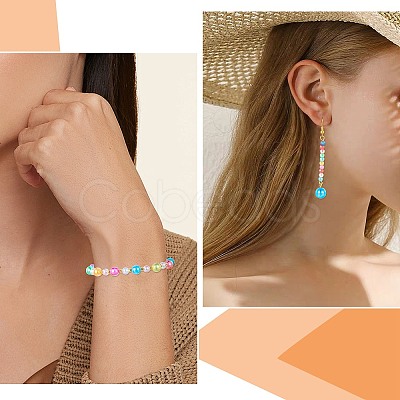 1000Pcs UV Plating Transparent Acrylic Beads OACR-SZ0001-55-1