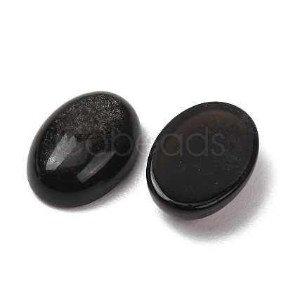 Natural Silver Sheen Obsidian Cabochons G-G741-13x18mm-23-1