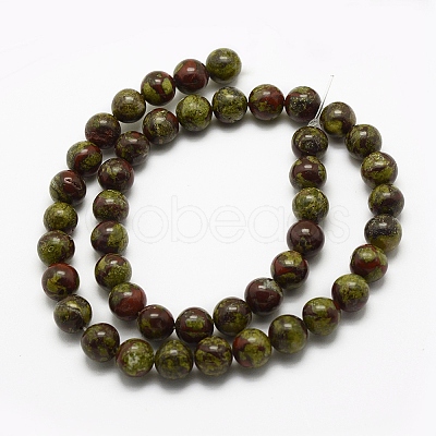 Natural Dragon Blood Beads Strands G-G735-50-10mm-1