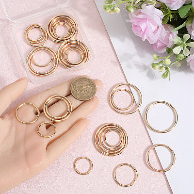40Pcs 4 Styles Zinc Alloy Linking Rings FIND-SP0002-79G-1