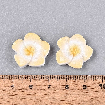 Plumeria Flower Opaque Resin Cabochons CRES-T025-30B-02-1