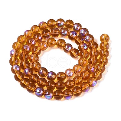 Transparent Electroplate Glass Beads Strands EGLA-Q132-6MM-01A-04-1