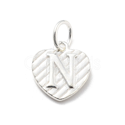 925 Sterling Silver Heart with Capital Letter Charms STER-S009-13N-S-1