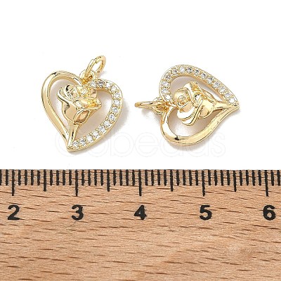 Brass Micro Pave Cubic Zirconia Pendants KK-D235-02G-04-1