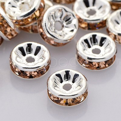 Brass Grade A Rhinestone Spacer Beads RB-A014-Z6mm-25S-1