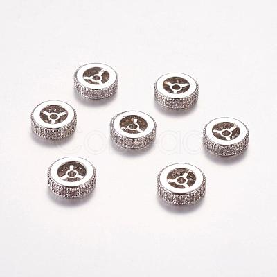 Brass Cubic Zirconia Beads ZIRC-F001-116P-1