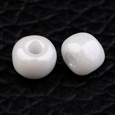 6/0 Opaque Colors Lustered Round Glass Seed Beads X-SEED-A012-4mm-121-1