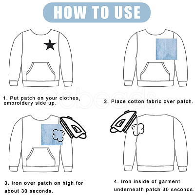 12Pcs Star Shape Cloth Embroidery Applqiues PATC-GF0001-33A-1