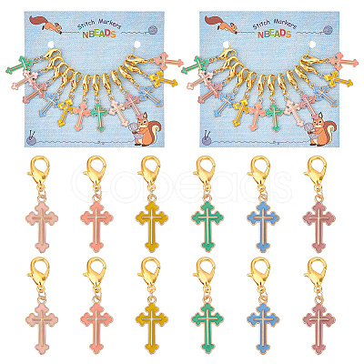 Alloy Enamel Pendant Locking Stitch Markers HJEW-AB00171-1