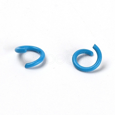 Baking Painted Metal Open Jump Rings FIND-TAC0001-24E-1