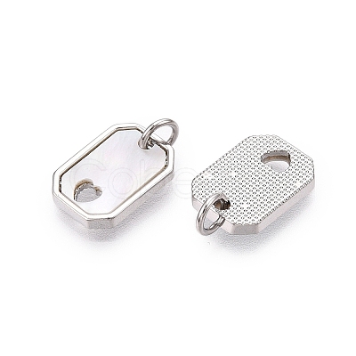 Brass & Shell Charms KK-N254-212P-1