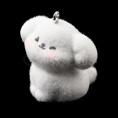 Flocking Opaque Resin Pendants RESI-G128-01Q-1