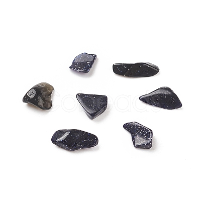 Synthetic Blue Goldstone Chips Beads G-O103-25-1