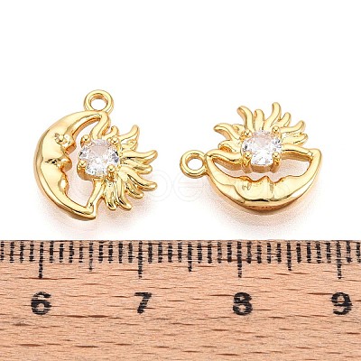 Brass Micro Pave Cubic Zirconia Charms X-KK-N263-94A-G-1