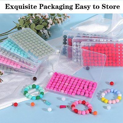 80Pcs Round Silicone Focal Beads SIL-SZ0001-24-27-1