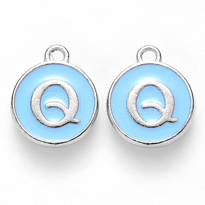 Platinum Plated Alloy Enamel Charms LS-ENAM-S118-04Q-P-1