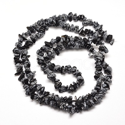 Snowflake Obsidian Chip Bead Strands X-G-M205-23-1