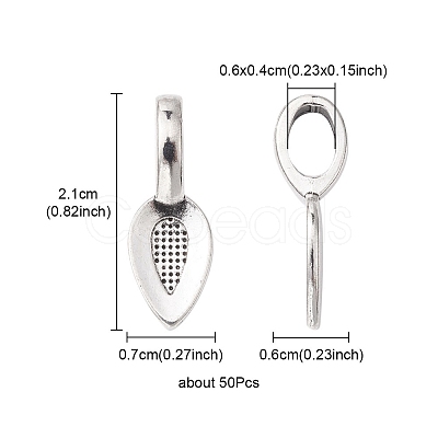 Tibetan Style Alloy Glue-on Flat Pad Bails for Pendants Making TIBEP-YW0001-50-1