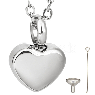 Stainless Steel Urn Ashes Necklace NJEW-CN0001-03P-1