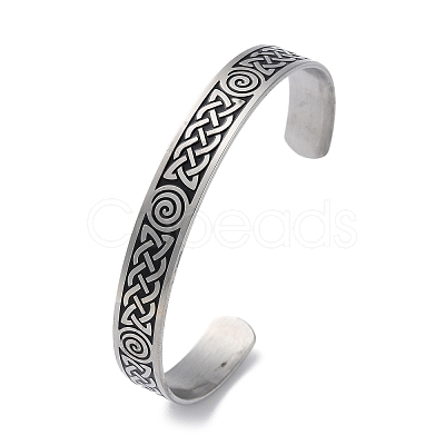 304 Stainless Steel Cuff Bangles BJEW-P307-02A-P-1