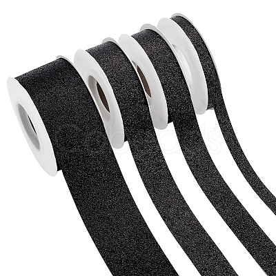 4 Rolls 4 Styles Sparkle Polyester Ribbons SRIB-PH0001-33-1