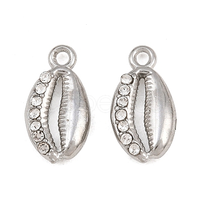 304 Stainless Steel with Crystal Rhinestone Charms RB-CBABFDA-11E-P-1