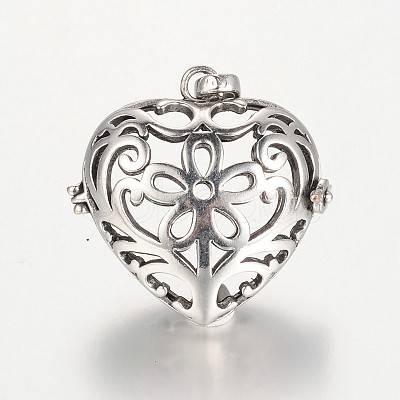 Rack Plating Hollow Brass Heart Cage Pendants KK-E665-03M-NF-1