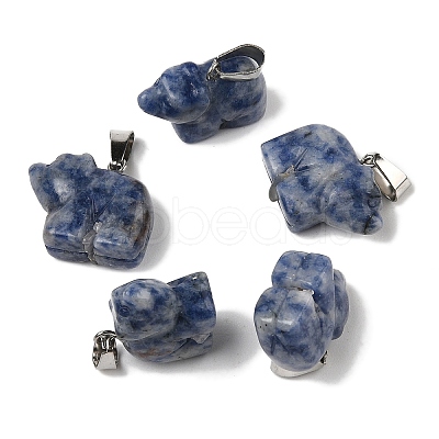 Natural Blue Spot Jasper Pendants G-B127-02P-06-1