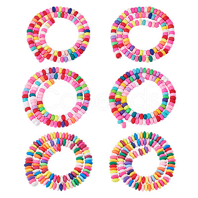 6Strands 3 Styles Handmade Polymer Clay Beads Strand CLAY-TA0002-09-1