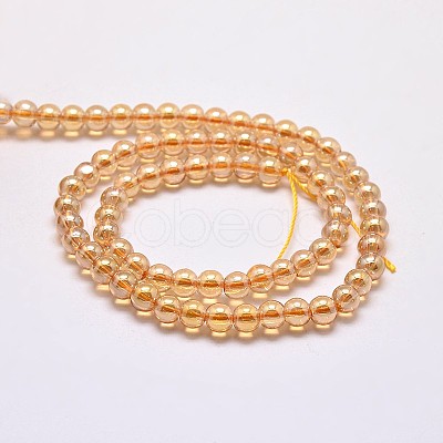 Imitate Austrian Crystal Electroplate Glass Round Bead Strands GLAA-F030-8mm-A01-1